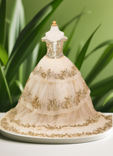 Champagne Girls Pageant Dress | Queen Collection | Dahliana Royale